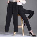 New Spring Summer Women High Waist Solid Elegant Ankle-Length Pants Office Ladies Skinny Chic Trousers Female Casual Haren Pants