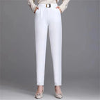 New Spring Summer Women High Waist Solid Elegant Ankle-Length Pants Office Ladies Skinny Chic Trousers Female Casual Haren Pants