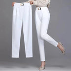 New Spring Summer Women High Waist Solid Elegant Ankle-Length Pants Office Ladies Skinny Chic Trousers Female Casual Haren Pants
