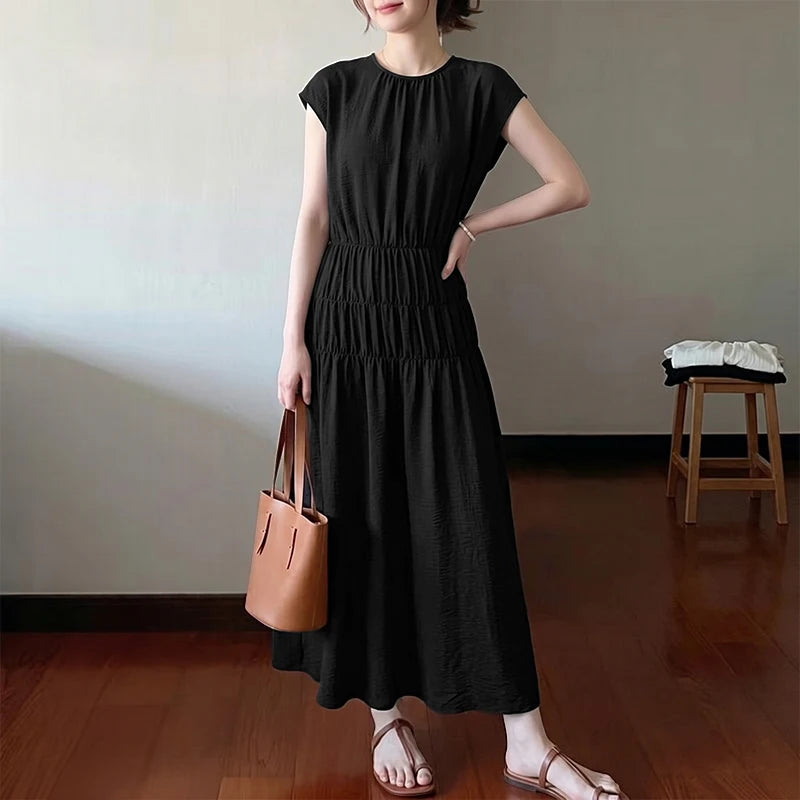 Bohemian Long Dress Woman Casual Loose Solid Color Sundress 2026 ZANZEA 5XL Fashion Summer Beach Vestidos Ruffles Long Robe