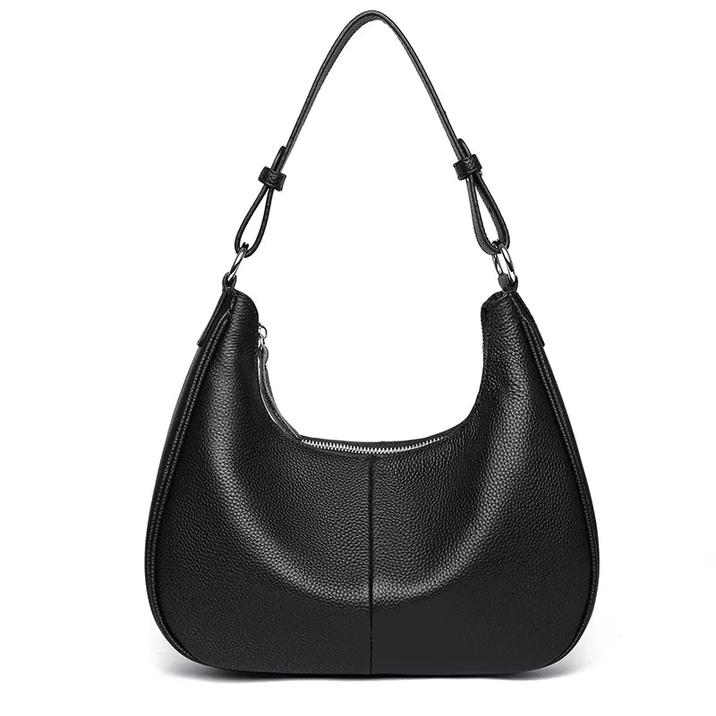 High Quality Genuine Cowhide Leather Shoulder Bags for Women Fashion Women Bags Luxury Designer Ladies Underarm Sac Tote Handbag