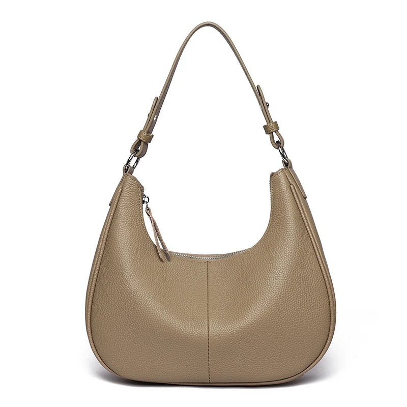 High Quality Genuine Cowhide Leather Shoulder Bags for Women Fashion Women Bags Luxury Designer Ladies Underarm Sac Tote Handbag