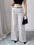 CPSYMYM  Pants Summer Korean Comfortable Plain Full Length Wide Leg Vacation Pants For Women