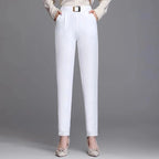 New Spring Summer Women High Waist Solid Elegant Ankle-Length Pants Office Ladies Skinny Chic Trousers Female Casual Haren Pants