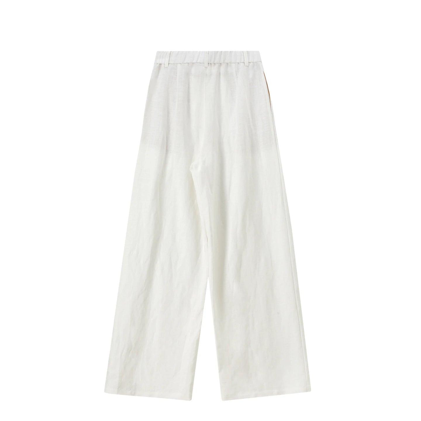 SENTUBILA Women's White Pants Linen Lyocell Blend Wide Leg Trousers 2026 Spring Ladies Trending High Waist Long Pant 161K80360