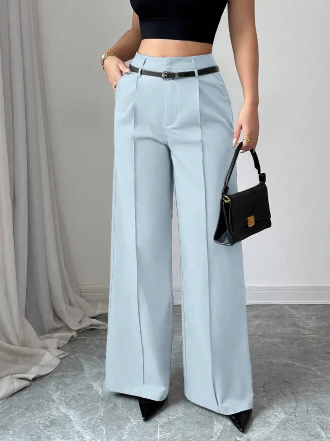 CPSYMYM  Pants Summer Korean Comfortable Plain Full Length Wide Leg Vacation Pants For Women