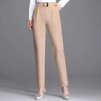 New Spring Summer Women High Waist Solid Elegant Ankle-Length Pants Office Ladies Skinny Chic Trousers Female Casual Haren Pants