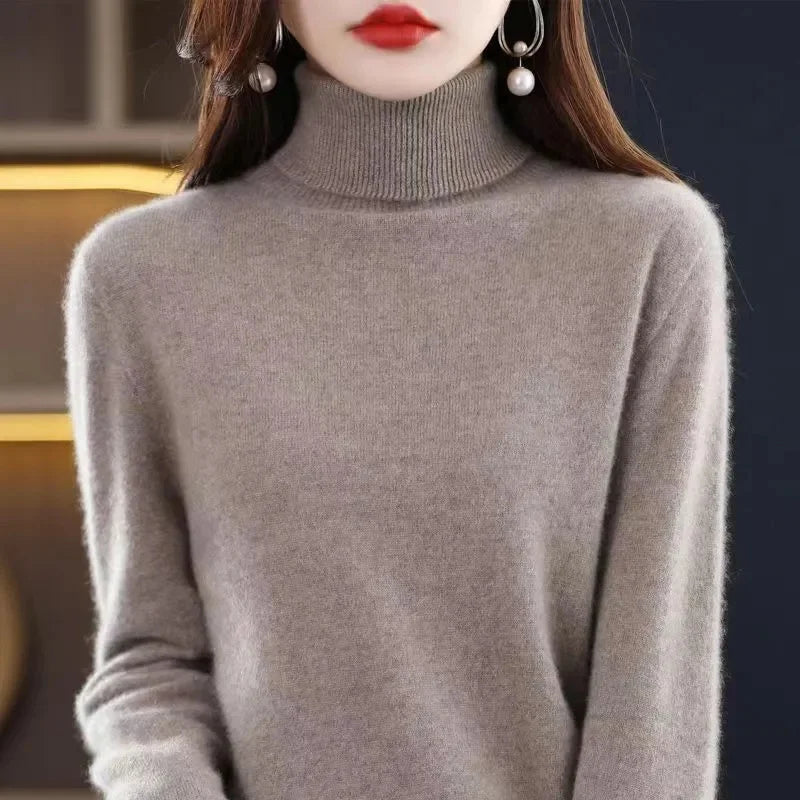 Women Sweater 2026 Autumn Winter Cashmere Turtleneck Warm Knitwear Casual Solid Bottoming Shirt Fashion Knit Pullovers Sweater