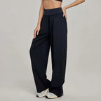 Women's Wide Leg High Waist Loose Trousers Summer Casual Breathable Yoga Pants Draping Gym Lounge Clothing