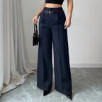 CPSYMYM  Pants Summer Korean Comfortable Plain Full Length Wide Leg Vacation Pants For Women