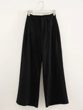 White Cotton Linen Pants Women Wide Leg Formal Trousers Summer Straight Leg Suit Pants High Waist Ladies Formal Pants Loose