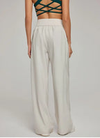 Women's Wide Leg High Waist Loose Trousers Summer Casual Breathable Yoga Pants Draping Gym Lounge Clothing