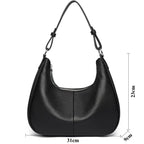 High Quality Genuine Cowhide Leather Shoulder Bags for Women Fashion Women Bags Luxury Designer Ladies Underarm Sac Tote Handbag