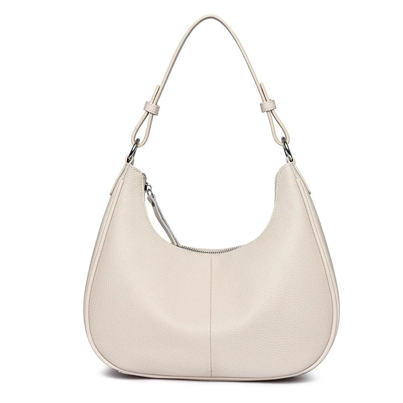 High Quality Genuine Cowhide Leather Shoulder Bags for Women Fashion Women Bags Luxury Designer Ladies Underarm Sac Tote Handbag