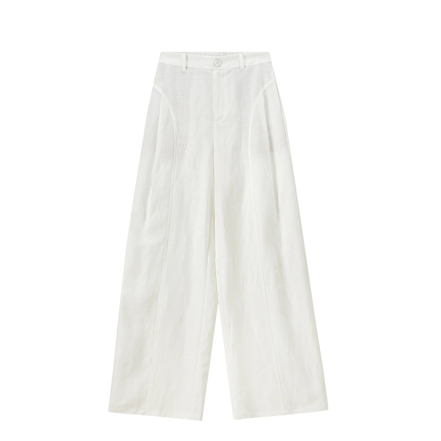 SENTUBILA Women's White Pants Linen Lyocell Blend Wide Leg Trousers 2026 Spring Ladies Trending High Waist Long Pant 161K80360
