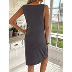 Clean Girl Basic Seamless Tank Dress Women High Stretch Sleeveless Bodycon Mini Dress Minimalist Loungewear